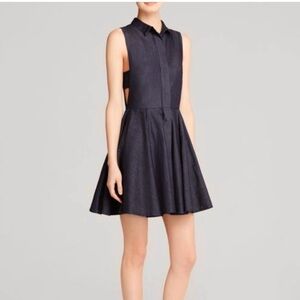 ACE Jules Pleated Cut Oout Shirt Dress in Black Size S